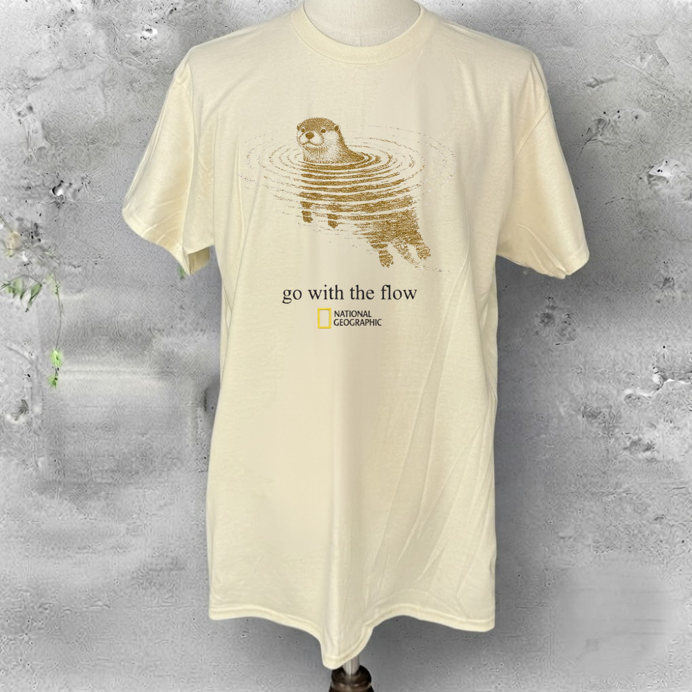 Go With The Flow Otter National Geographic Vintage Cream T-Shirt